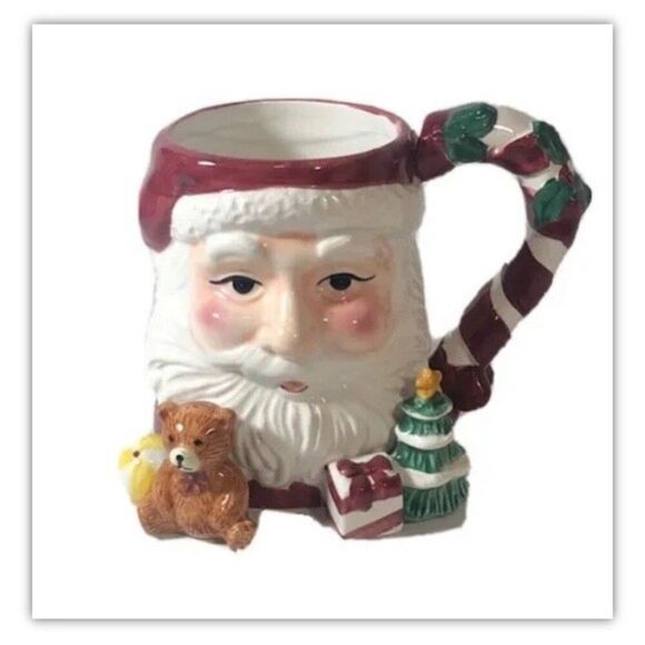 Other - Vintage Santa Christmas Mug with Toys & Candy Cane Handle C.I.C.